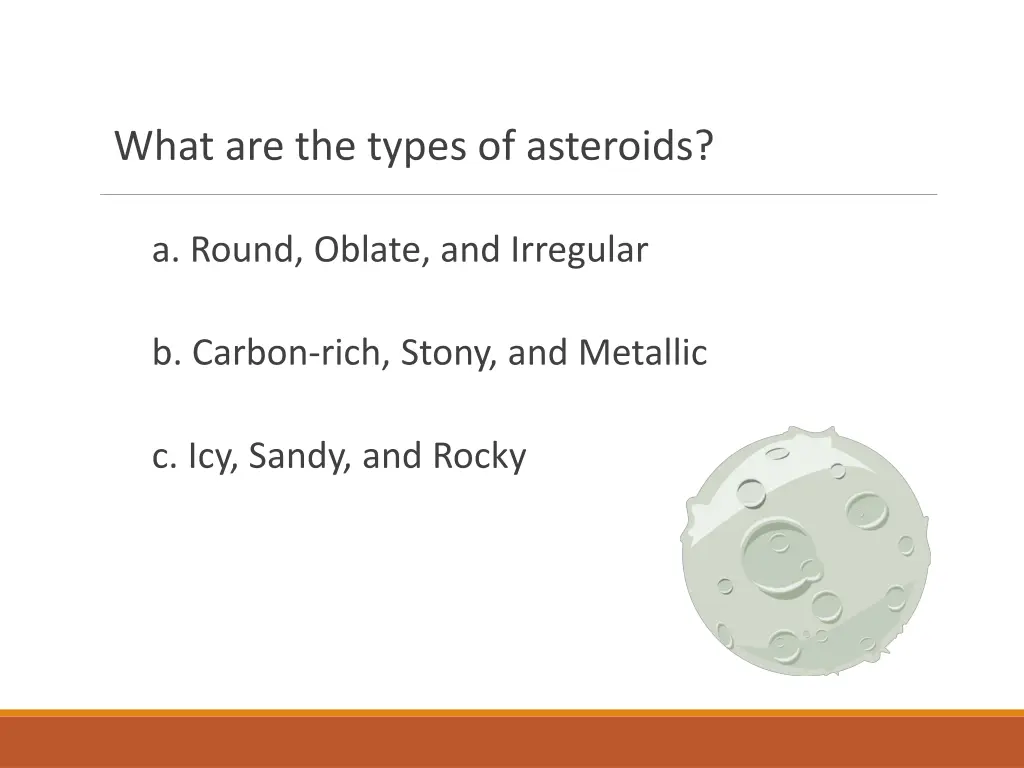 what are the types of asteroids