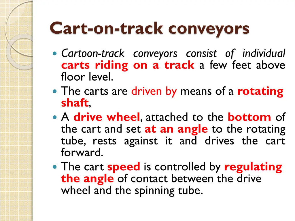 cart on track conveyors