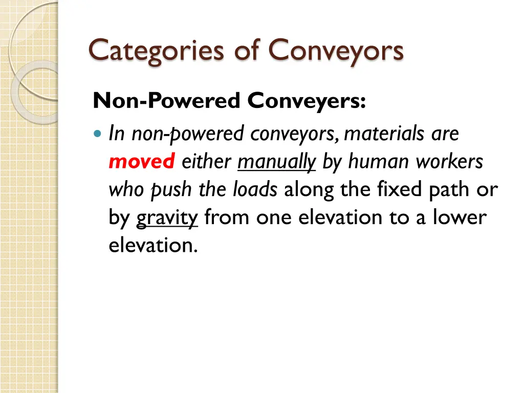 categories of conveyors 1