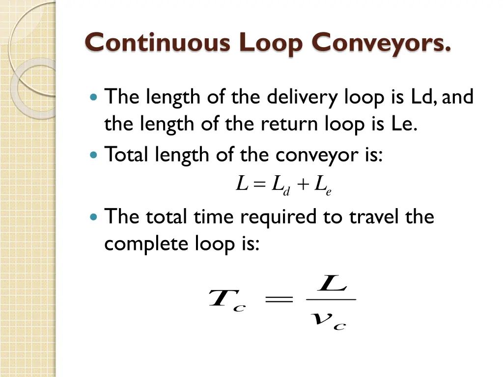 continuous loop conveyors