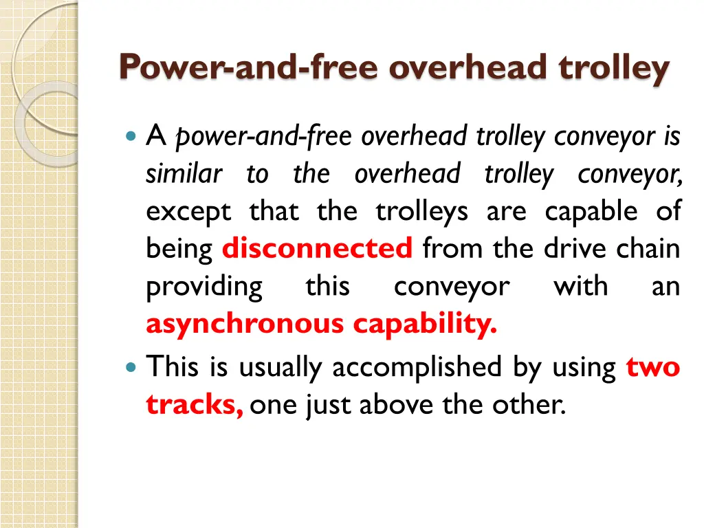 power and free overhead trolley