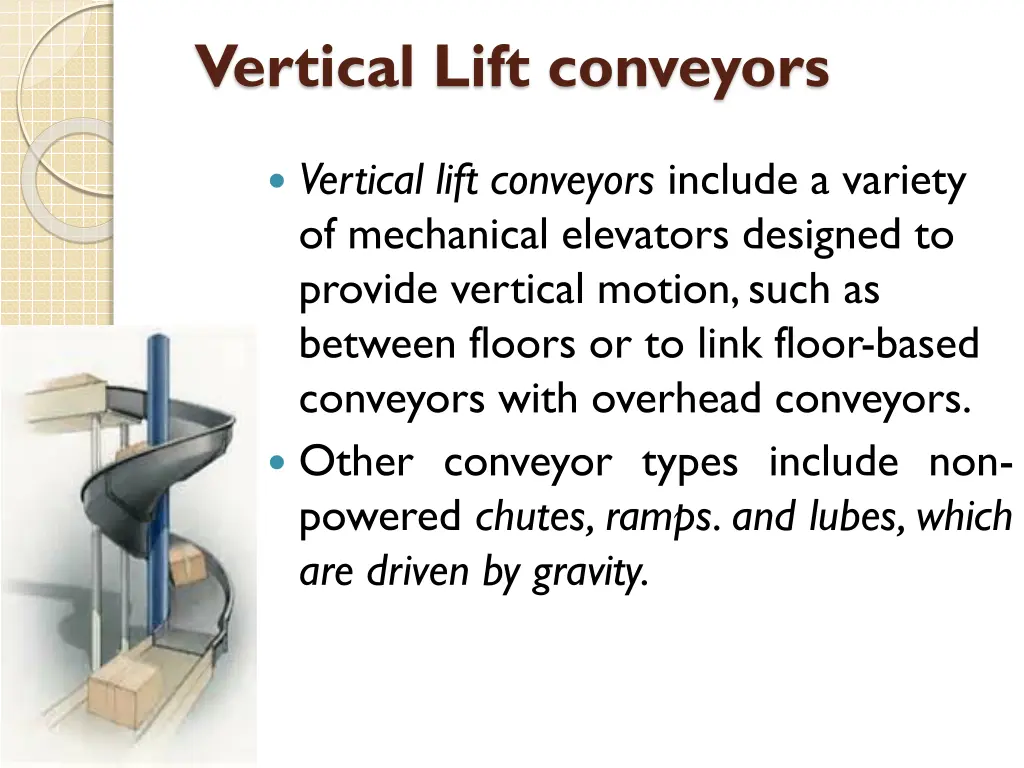 vertical lift conveyors