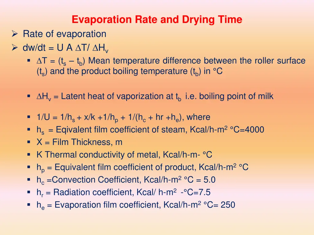 evaporation rate and drying time rate