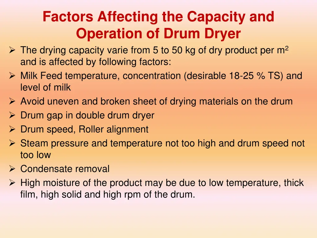 factors affecting the capacity and operation