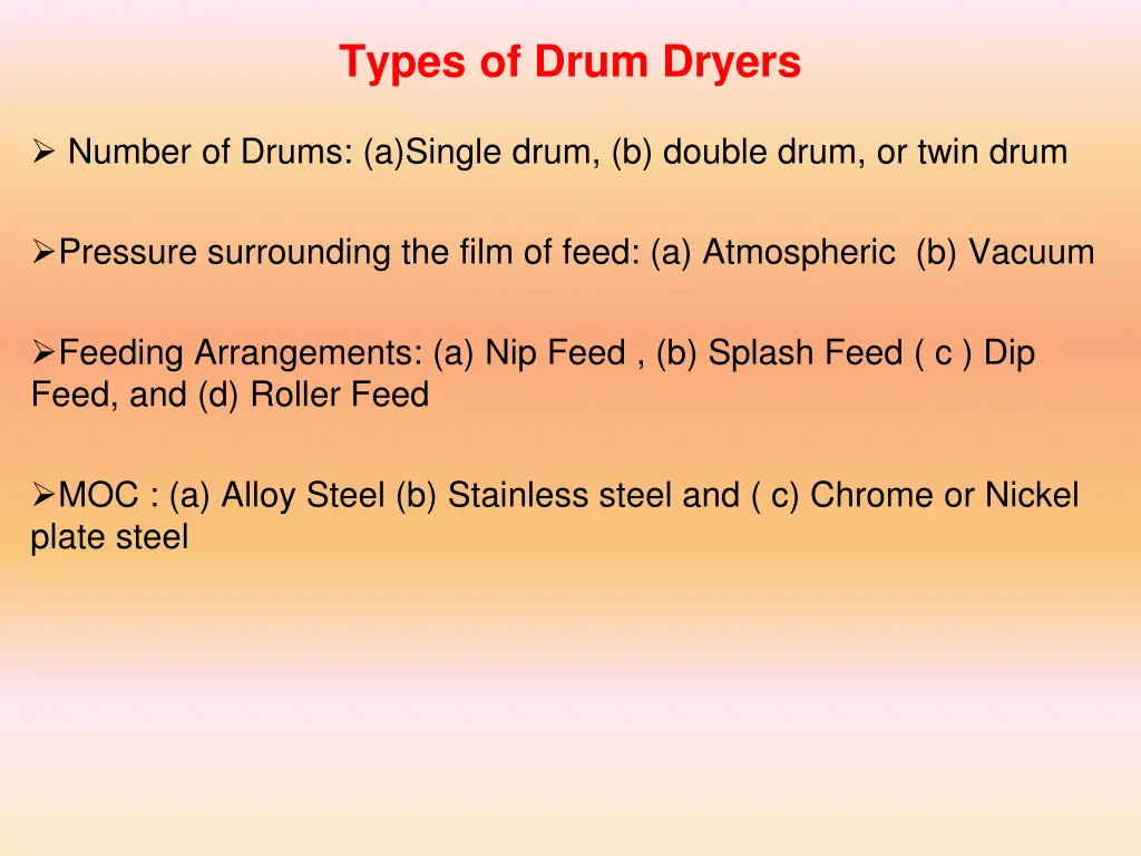 types of drum dryers