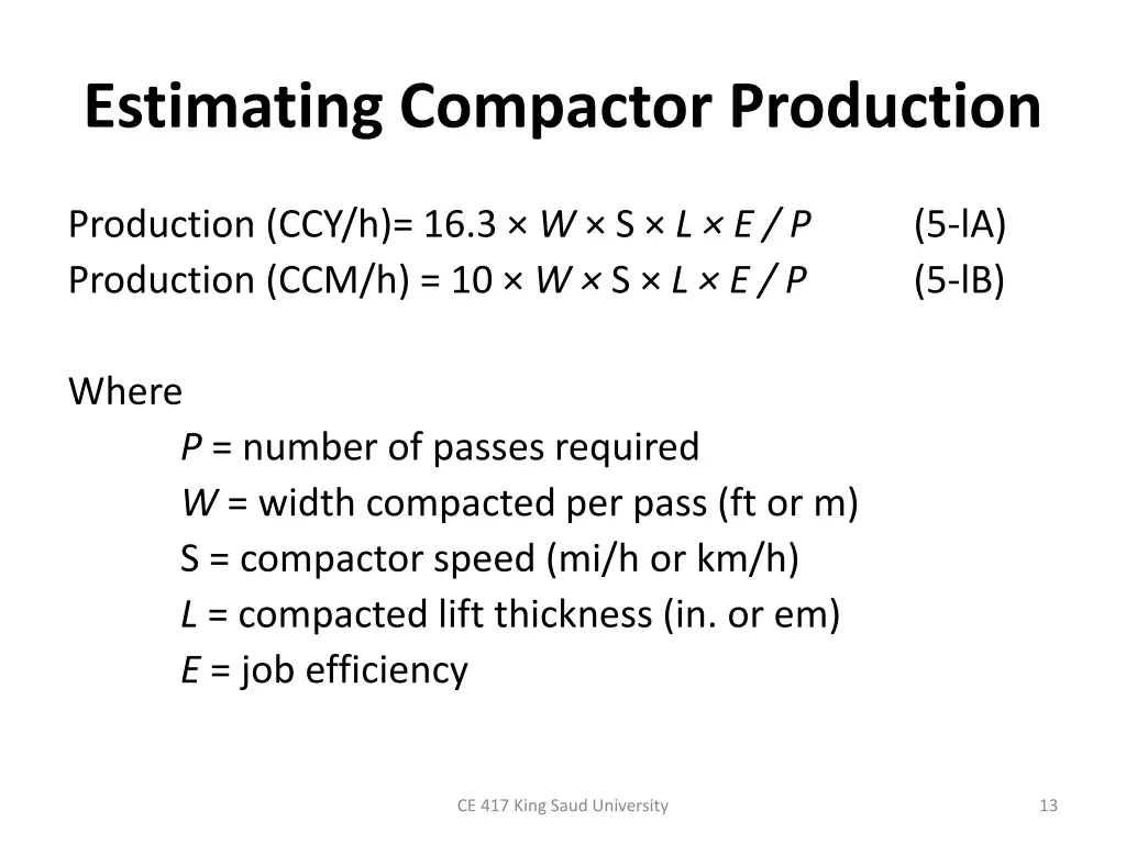 estimating compactor production 1