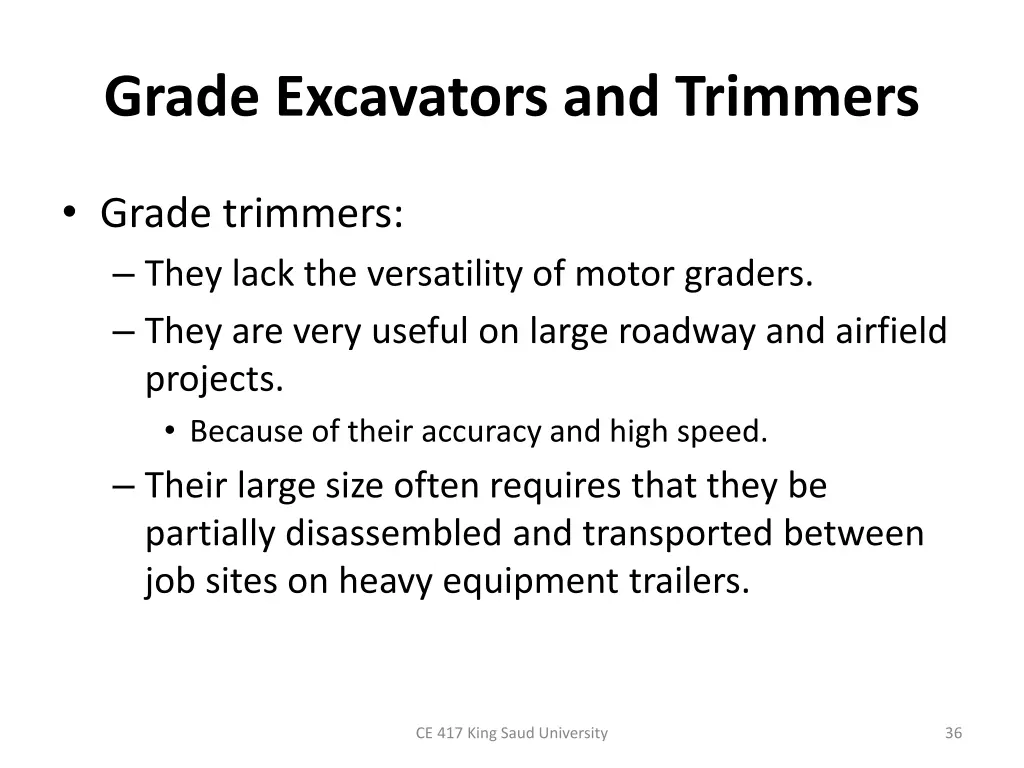 grade excavators and trimmers 1