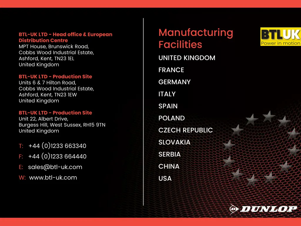 manufacturing facilities