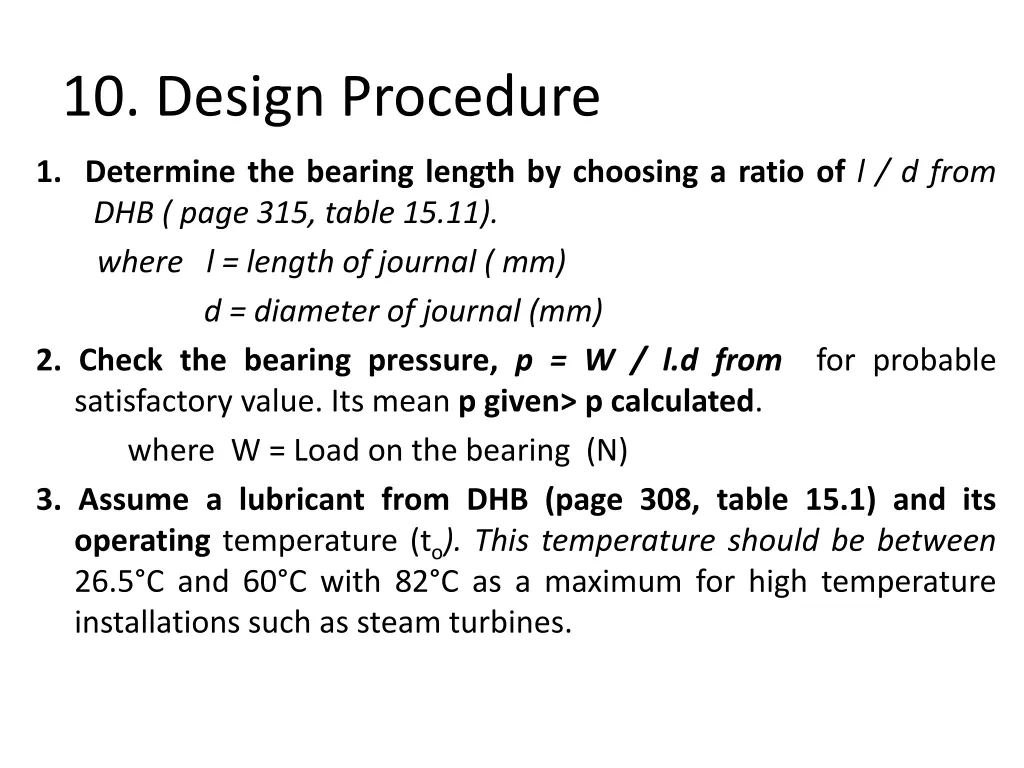 10 design procedure