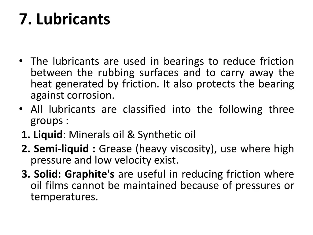 7 lubricants