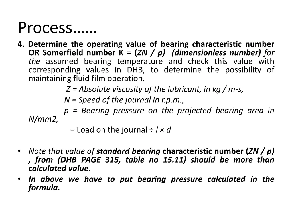 process 4 determine the operating value