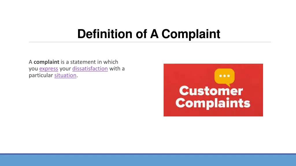 definition of a complaint