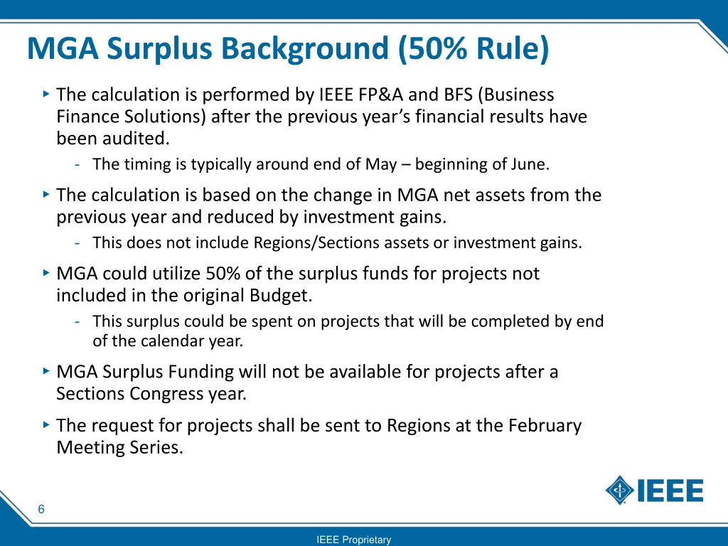 mga surplus background 50 rule