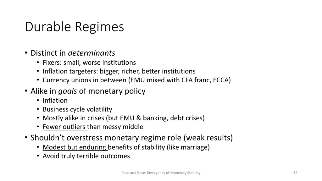 durable regimes