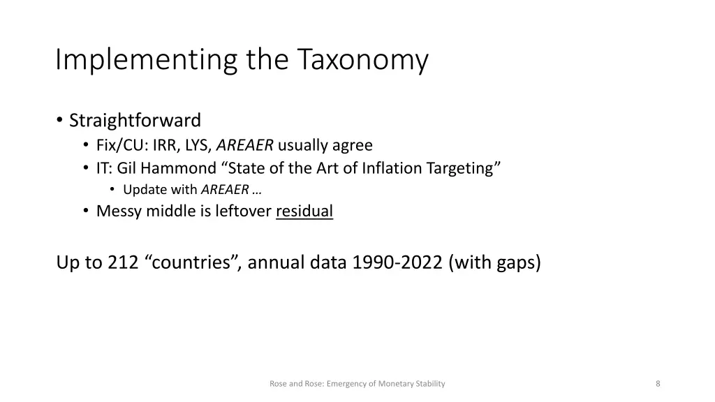 implementing the taxonomy