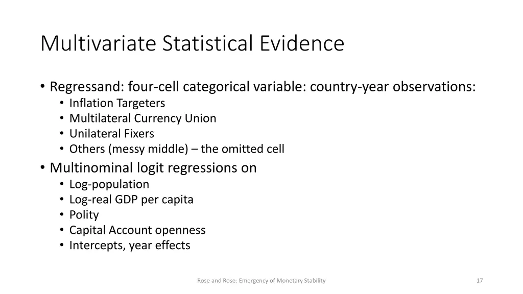 multivariate statistical evidence