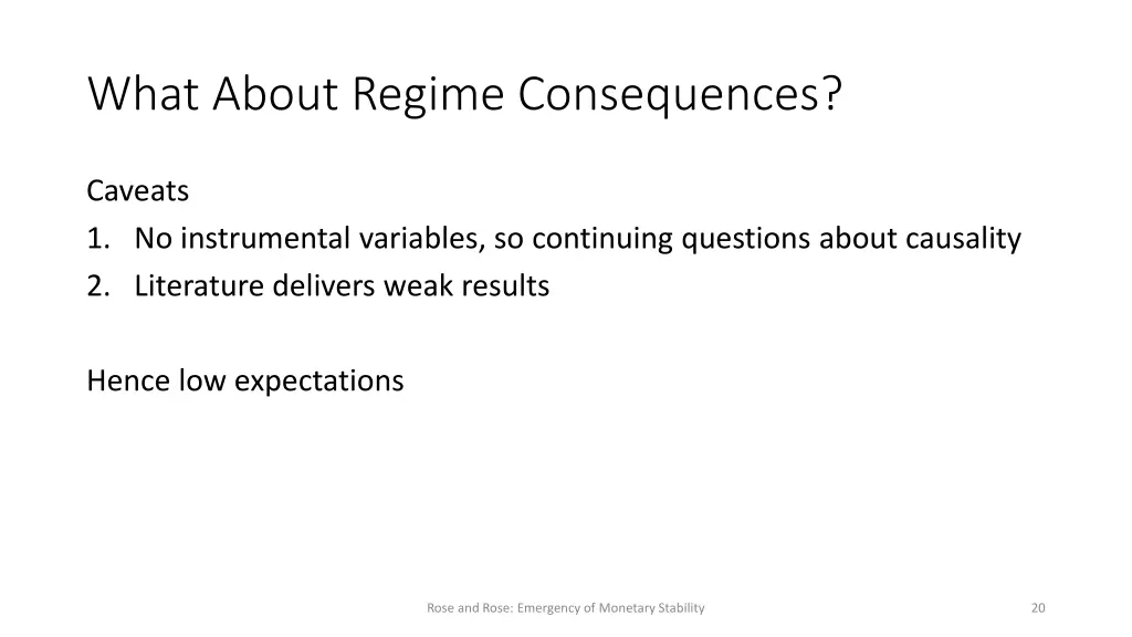 what about regime consequences