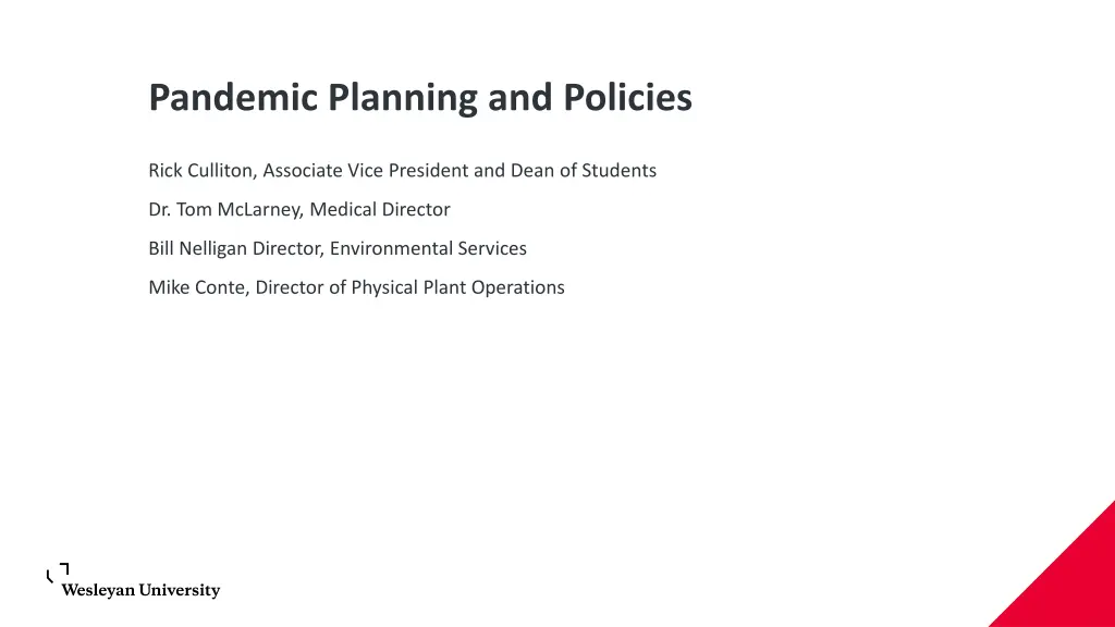 pandemic planning and policies