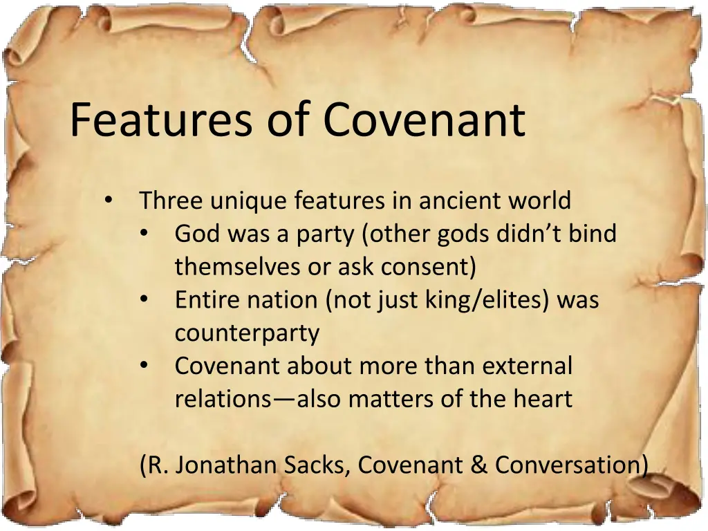 features of covenant