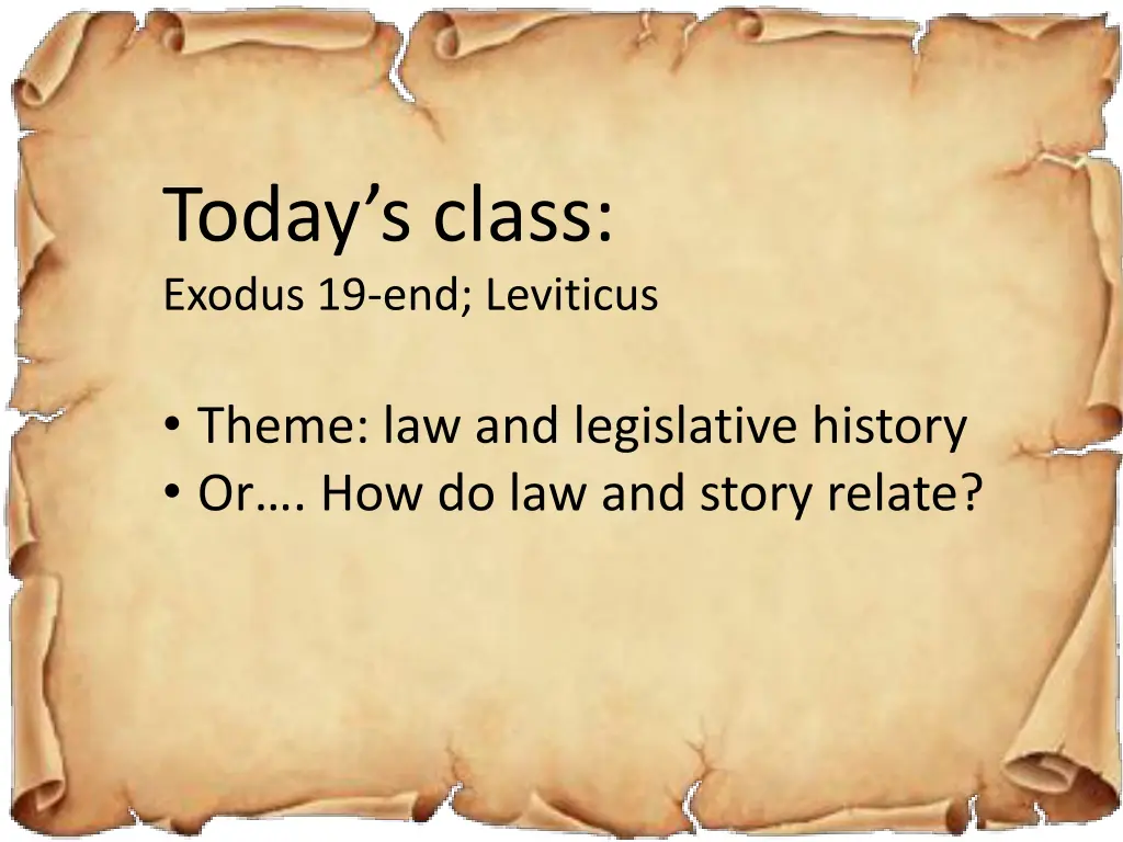 today s class exodus 19 end leviticus