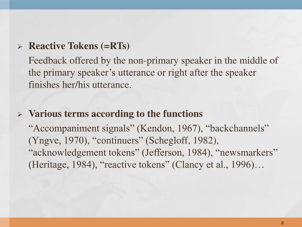 reactive tokens rts feedback offered