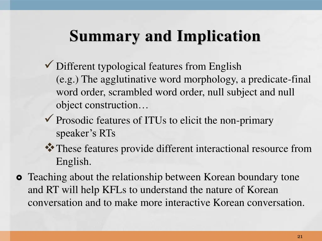 summary and implication