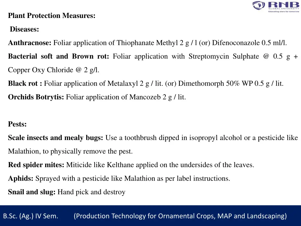 plant protection measures