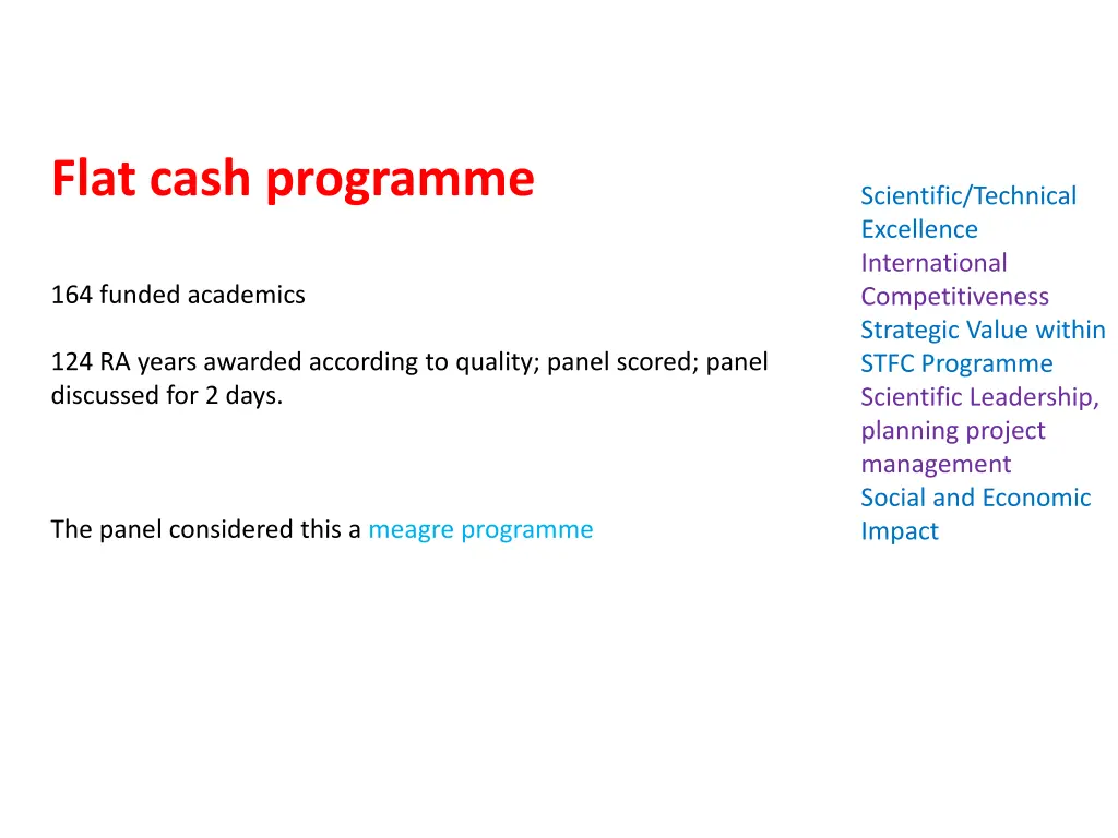 flat cash programme