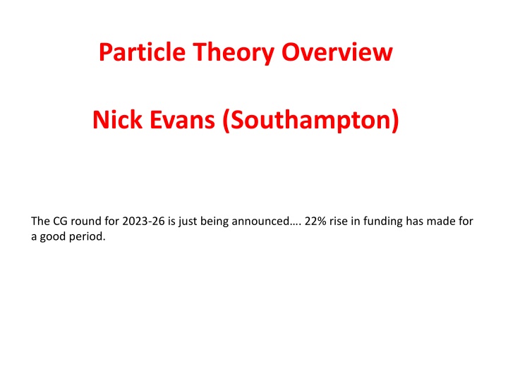 particle theory overview