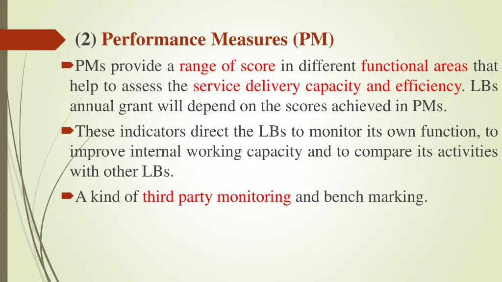 2 performance measures pm pms provide a range