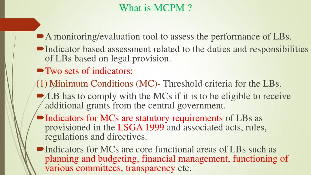 what is mcpm