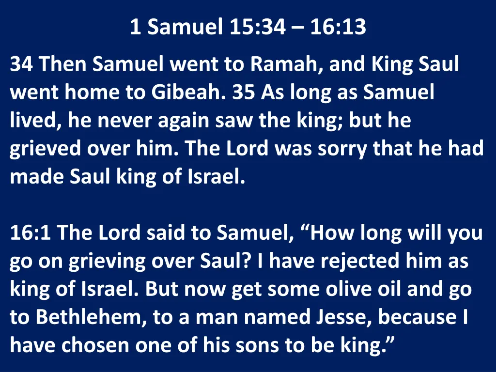 1 samuel 15 34 16 13