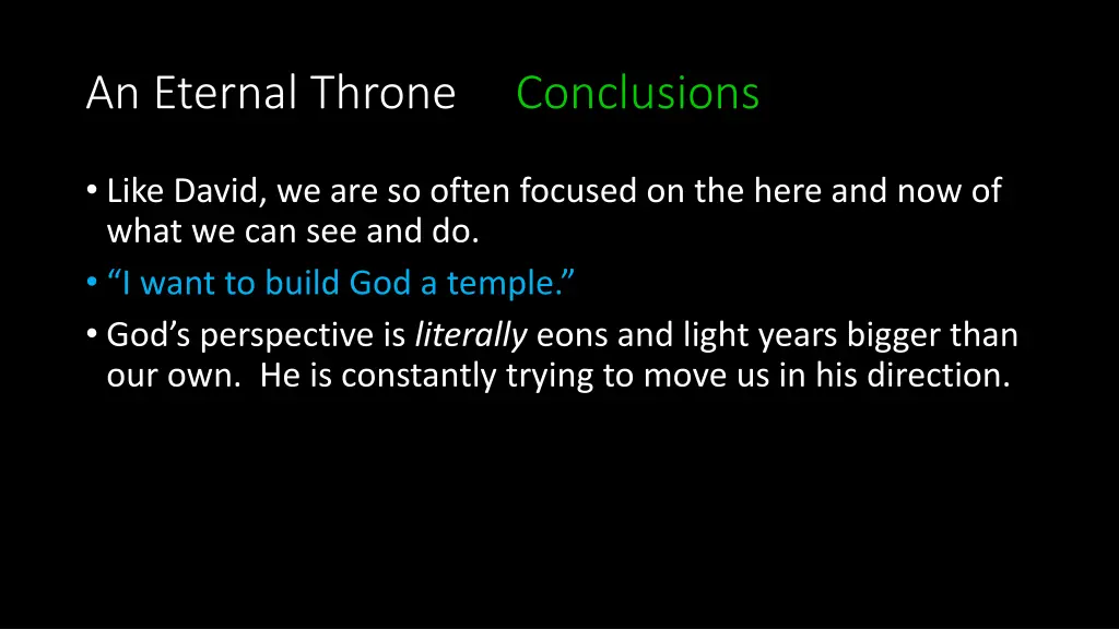 an eternal throne conclusions 1