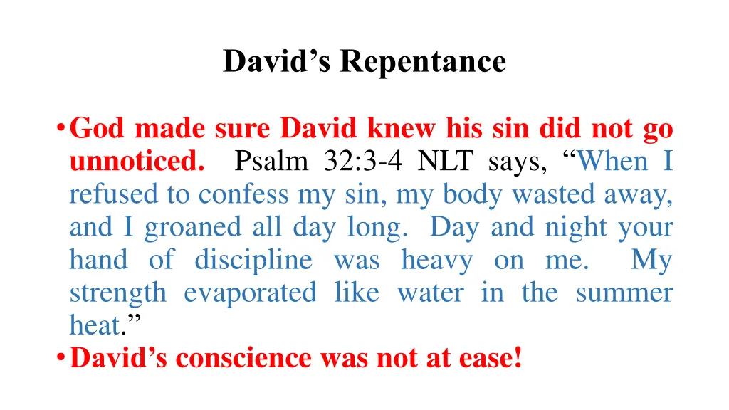 david s repentance