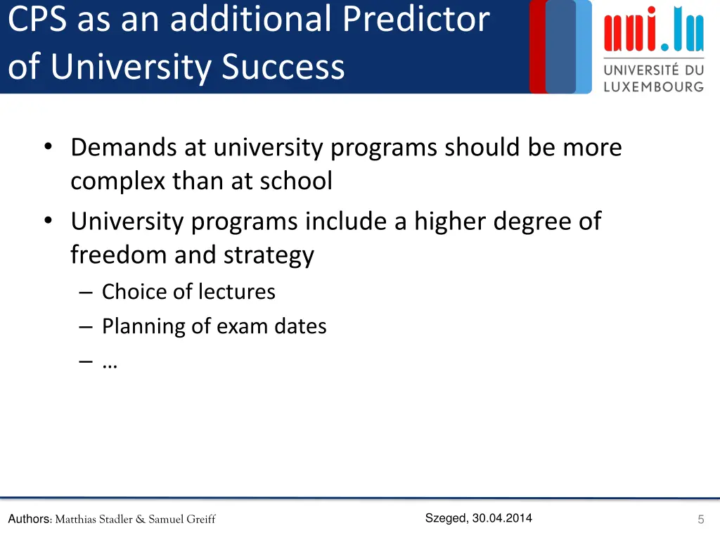 cps as an additional predictor of university 1