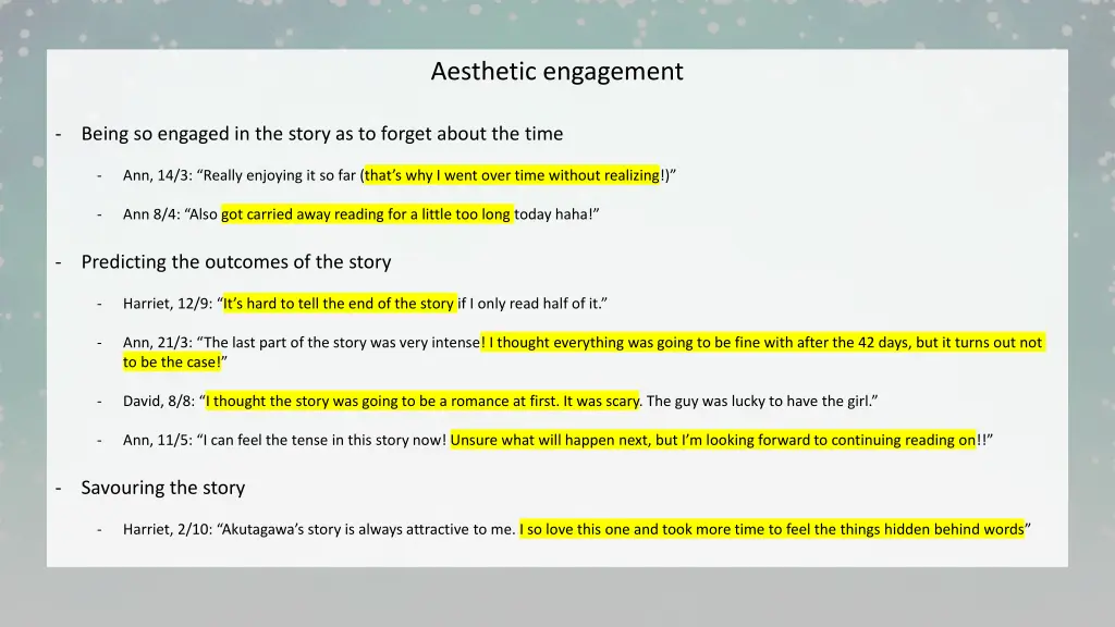 aesthetic engagement 1