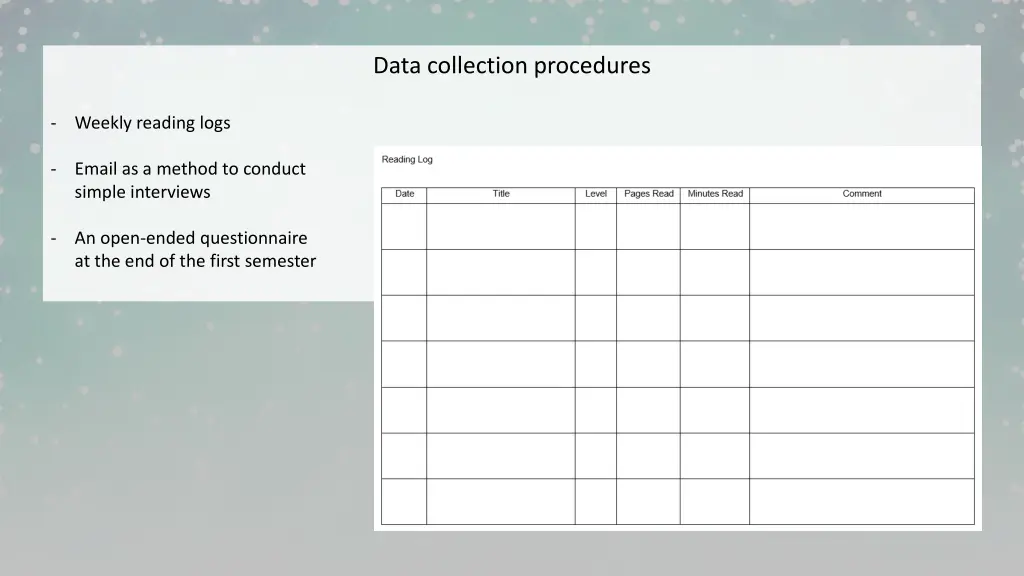 data collection procedures