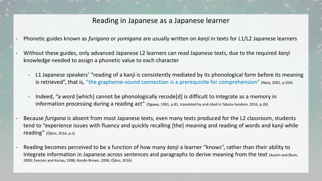 reading in japanese as a japanese learner