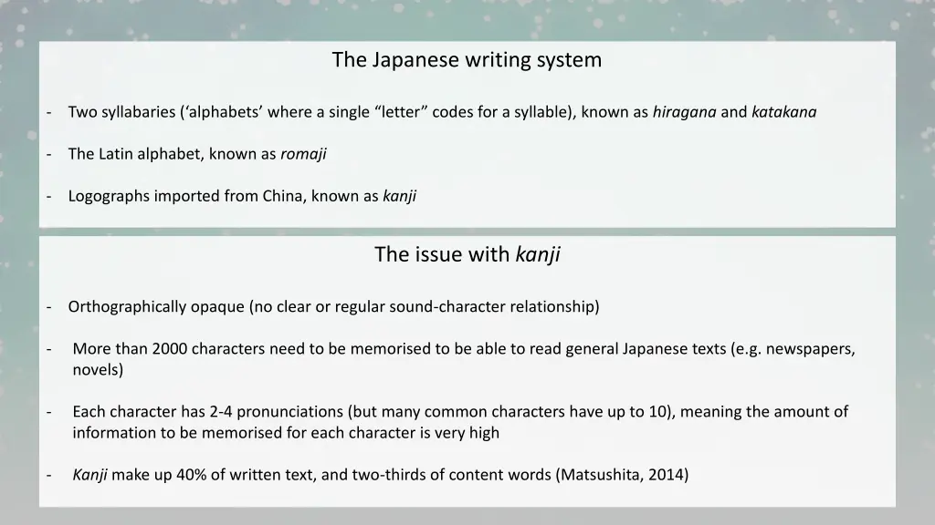 the japanese writing system