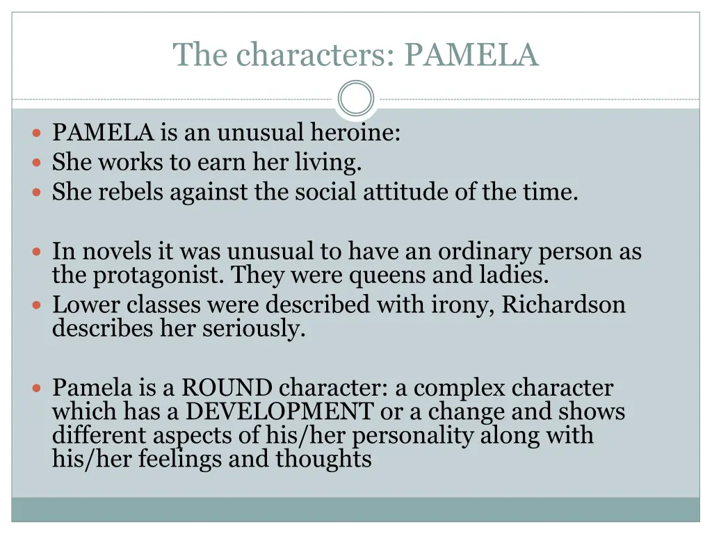 the characters pamela