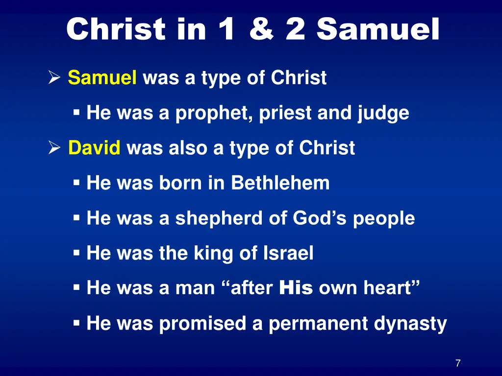 christ in 1 2 samuel