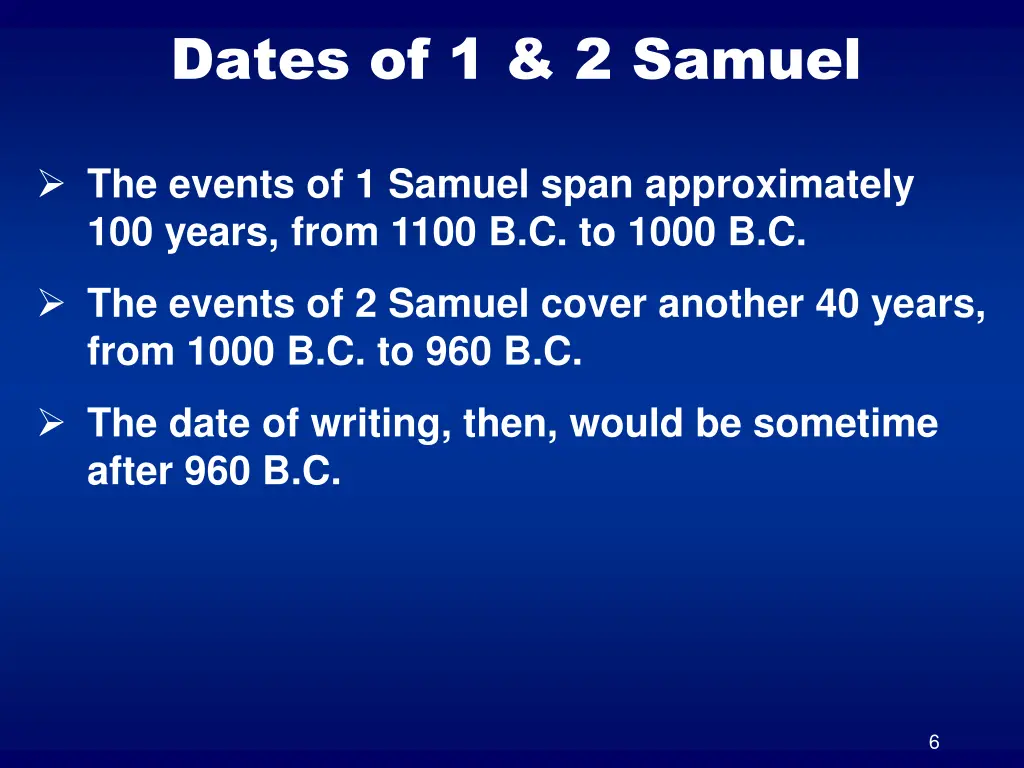 dates of 1 2 samuel