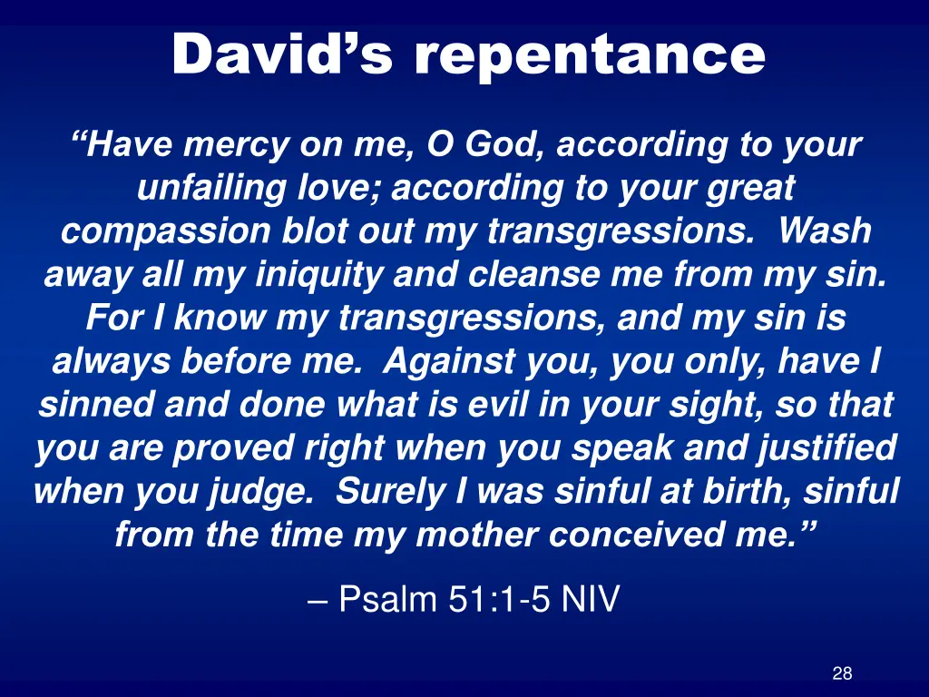 david s repentance