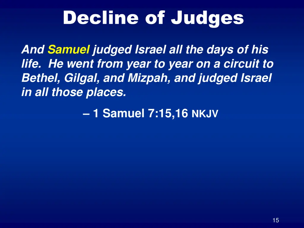 decline of judges 1