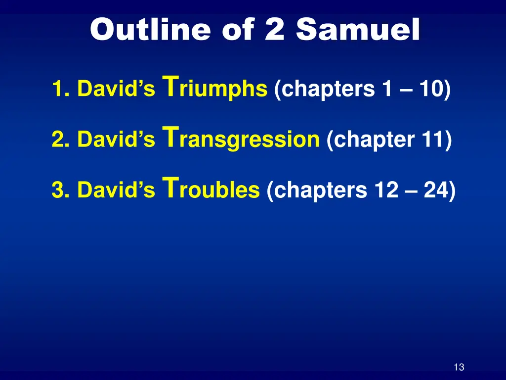 outline of 2 samuel