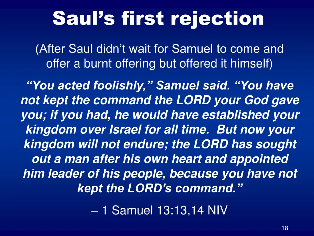 saul s first rejection