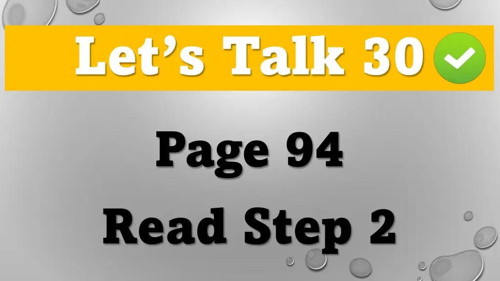 let s talk 30