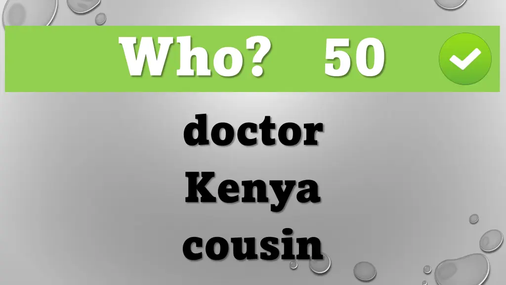 who 50 doctor kenya cousin