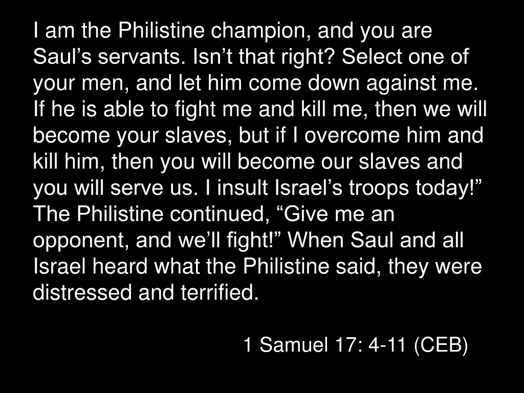 i am the philistine champion and you are saul