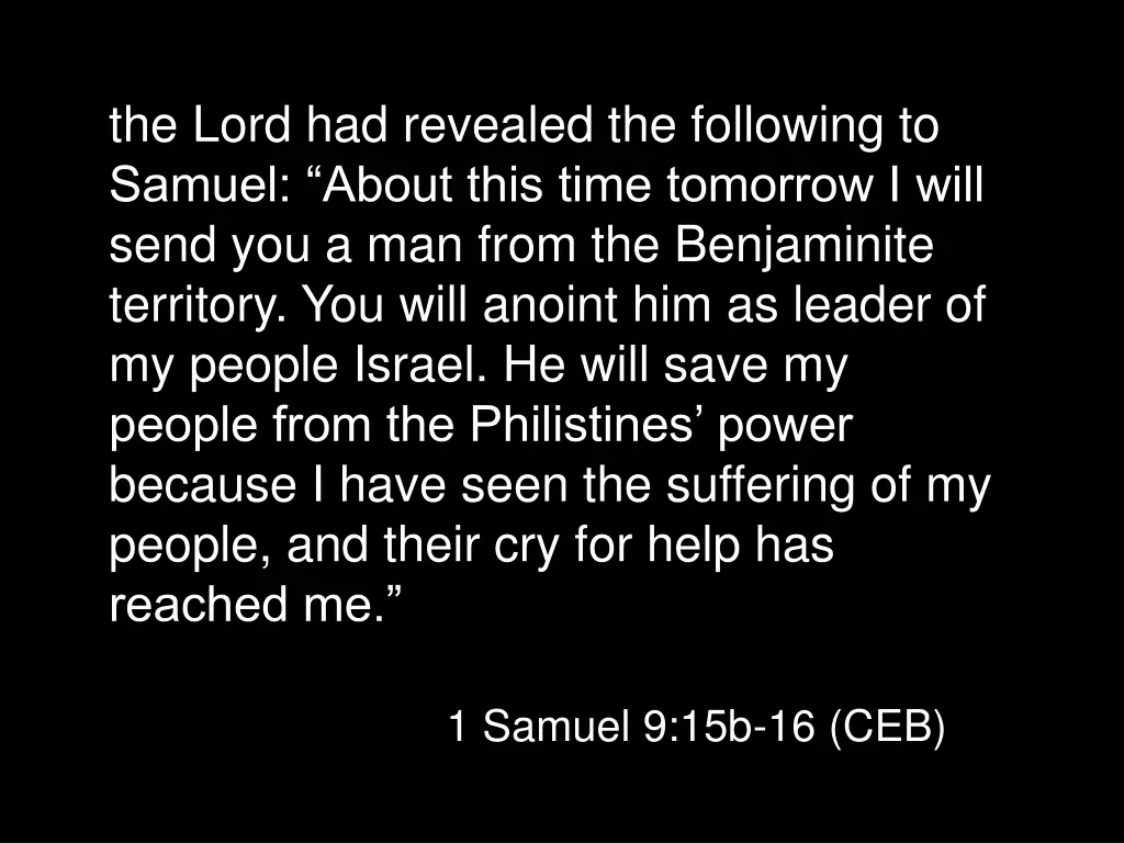 the lord had revealed the following to samuel